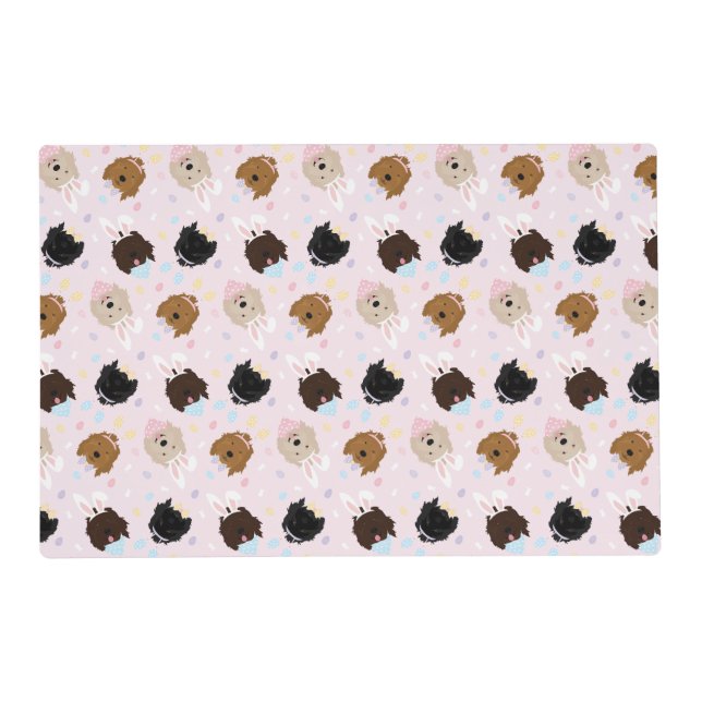 Happy Easter Goldendoodle Dogs Placemat (Front)