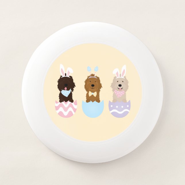 Happy Easter Goldendoodle Dogs Wham-O Frisbee (Front)