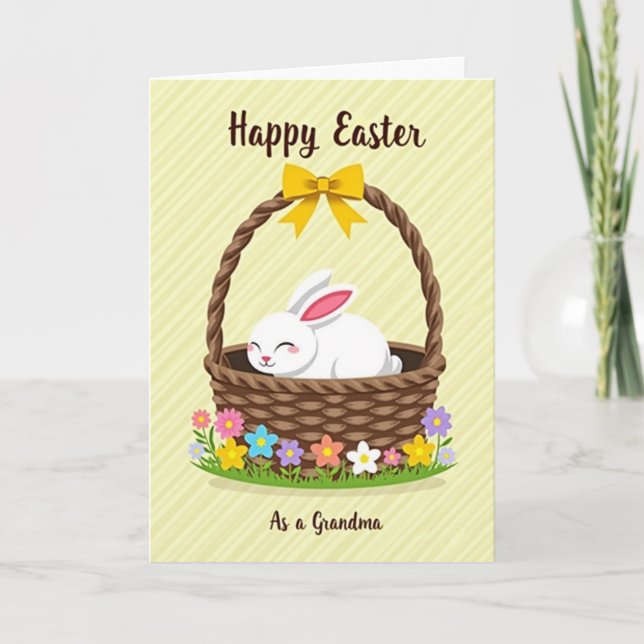 Happy Easter Grandma Rabbit Card (Front)