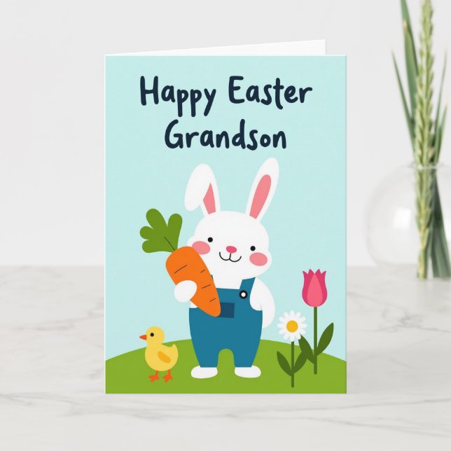 Happy Easter Grandson Art Card (Front)