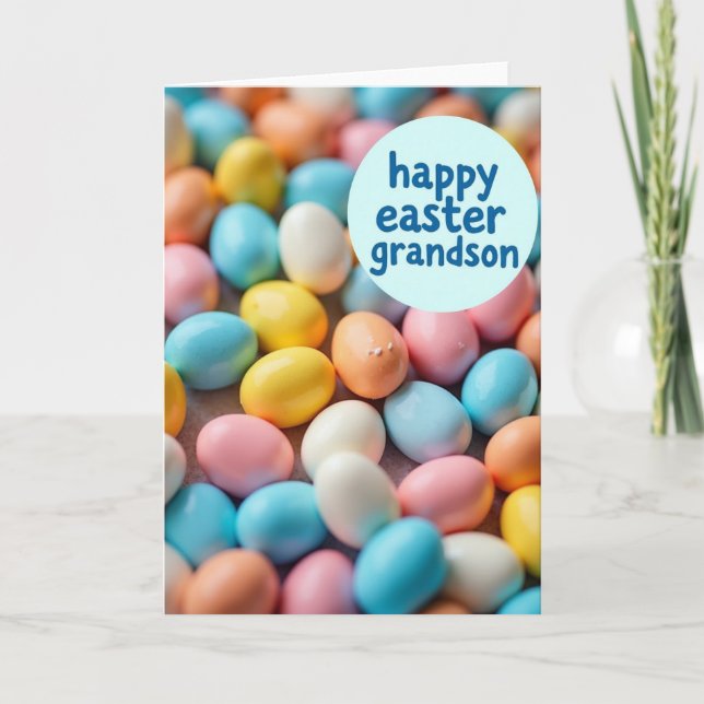 Happy Easter Grandson Candy Card (Front)