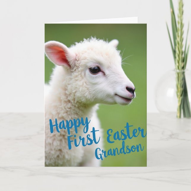 Happy Easter Grandson Photo Card (Front)