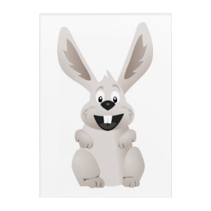 "HAPPY EASTER " GRAY BUNNY ACRYLIC PRINT