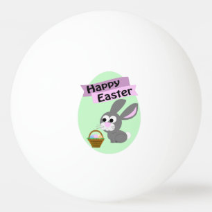 Happy Easter! Gray Bunny Ping-Pong Ball