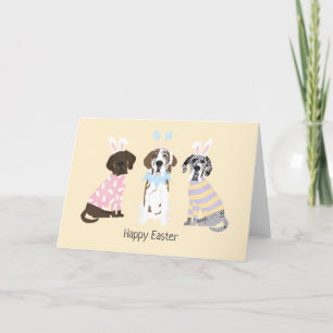 Happy Easter Great Dane Dogs Holiday Card