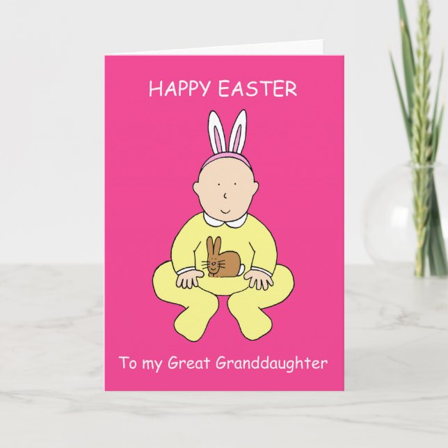 Happy Easter Great Granddaughter Holiday Card (Front)