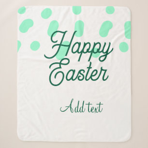 Happy Easter green eggs pastel name date simple Sherpa Blanket