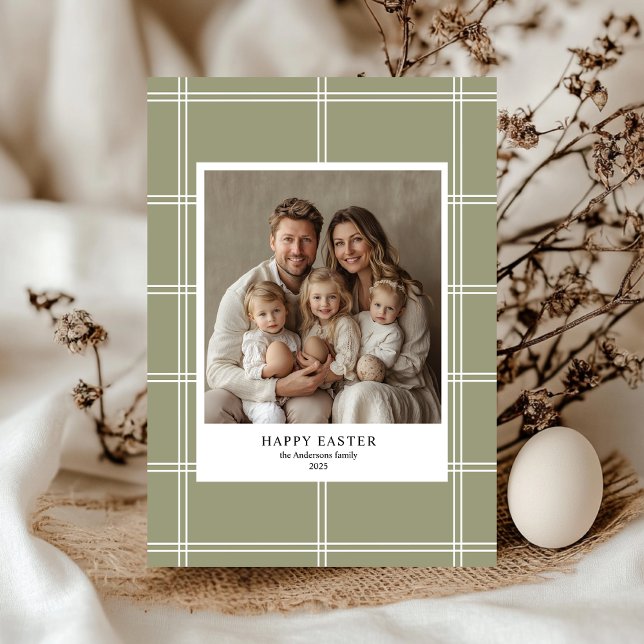 Happy Easter Green Family Photo | Personalized  Invitation (Creator Uploaded)