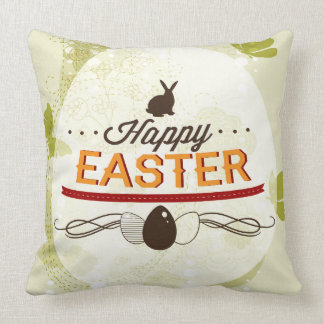 Happy Easter Green Throw Pillow