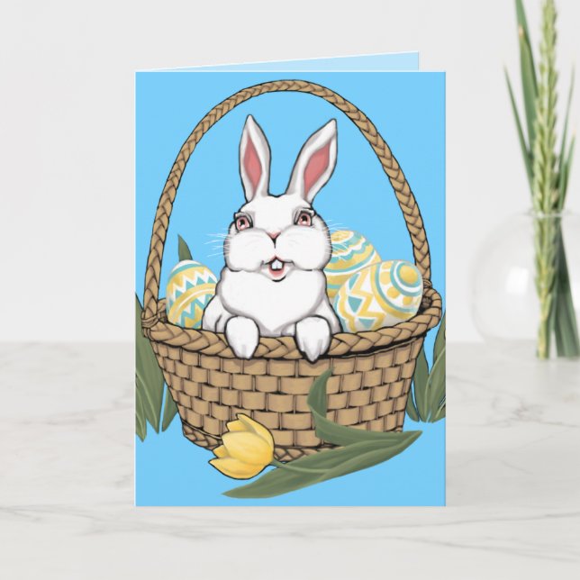 Happy Easter Greeting Card Custom Bunny Cards (Front)