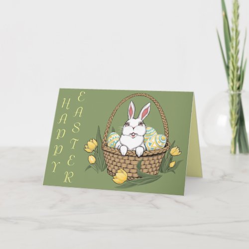 Happy Easter Greeting Card Custom Easter Bunny Car