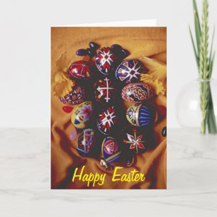 Happy Easter Greeting Card~Decorative Easter Eggs Holiday Card