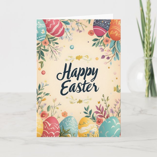 Happy Easter Greetings Card (Front)