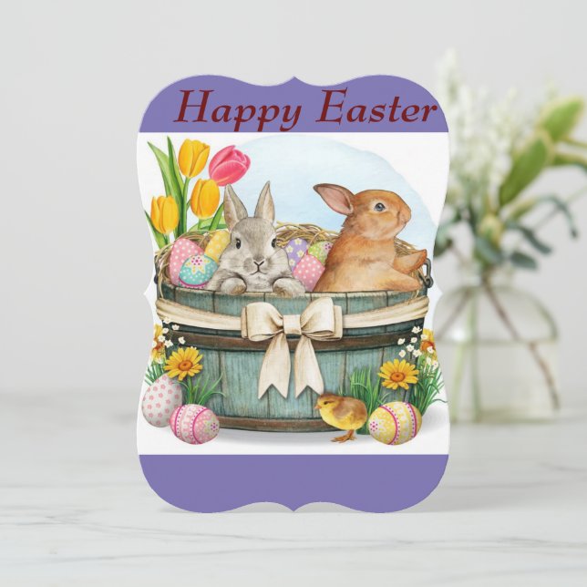 Happy Easter Greetings Card (Standing Front)
