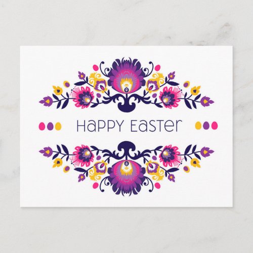 Happy Easter Greetings Folklore Custom Text Postcard