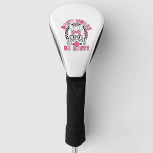 Happy Easter Groovy Bunny Face Don't Worry Be Hopp Golf Head Cover