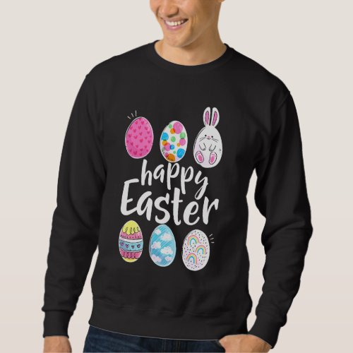 Happy Easter Group Eggs Cute Easter Candy Eggs Boy Sweatshirt