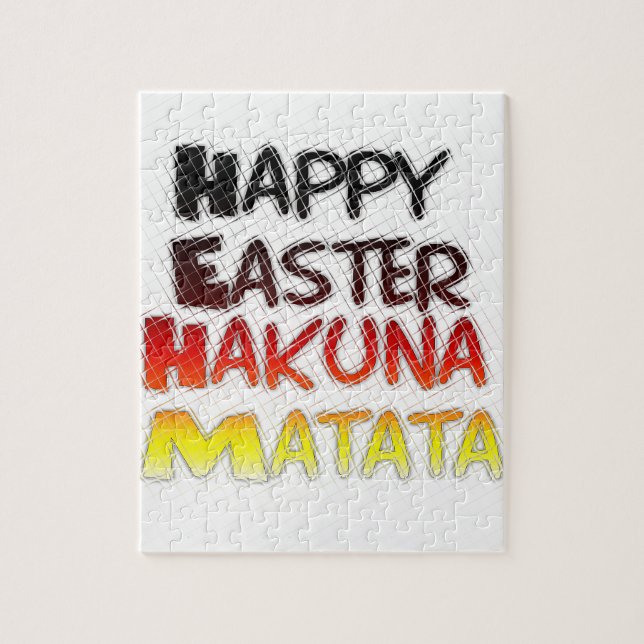 Happy Easter: Hakuna Matata Text Art Design Jigsaw Puzzle (Vertical)