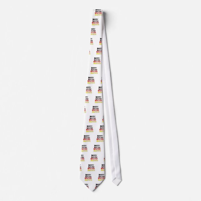 Happy Easter: Hakuna Matata Text Art Design Neck Tie (Front)