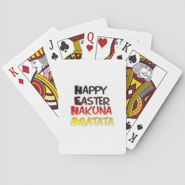 Happy Easter: Hakuna Matata Text Art Design Poker Cards (Back)