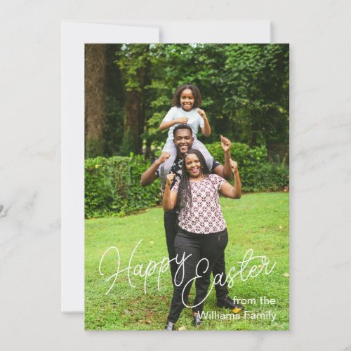 Happy Easter Hand_Lettered Photo Holiday Card