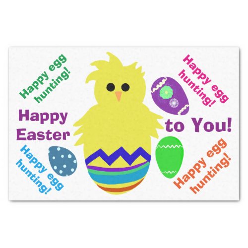 Happy Easter Happy Egg Hunting Chick Eggs Tissue Paper