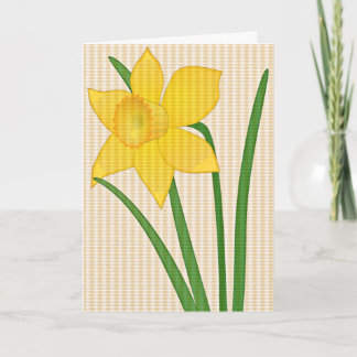 happy easter happy spring  card with daffodil