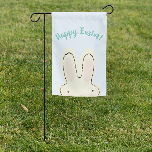 Happy Easter Happy Spring funny cute bunny face Garden Flag (In SItu)