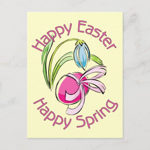 Happy Easter Happy Spring Holiday Postcard