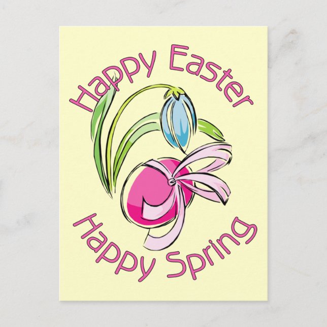 Happy Easter, Happy Spring Holiday Postcard (Front)