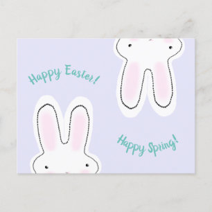 Happy Easter Happy Spring lilac cute bunny funny Postcard