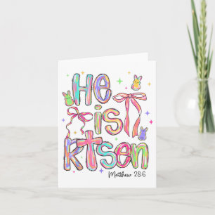 Happy Easter He Is Risen Bunny Jesus Christian Coq Card