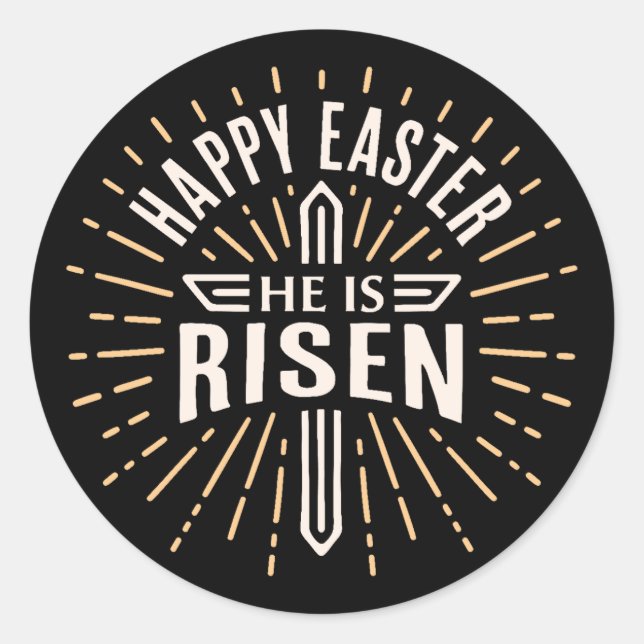 Happy Easter He is risen Classic Round Sticker (Front)