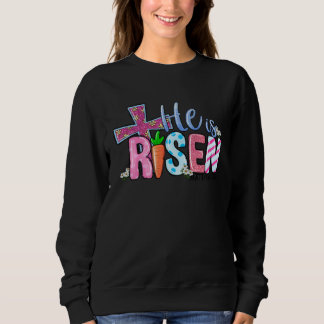Happy Easter he is risen cross carrot Easter Day Sweatshirt