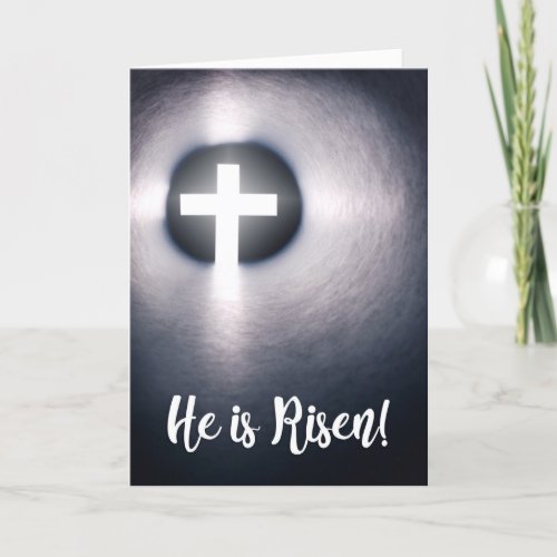 Happy Easter He Is Risen Cross Holiday Card