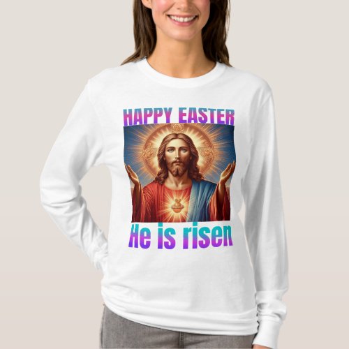 Happy EasterHe is risen photo christ T_Shirt