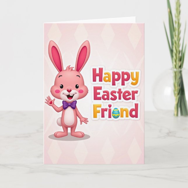 Happy Easter Heart Pattern Card (Front)