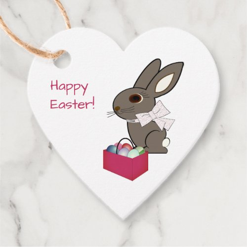 Happy Easter Heart Shaped Gift Tags