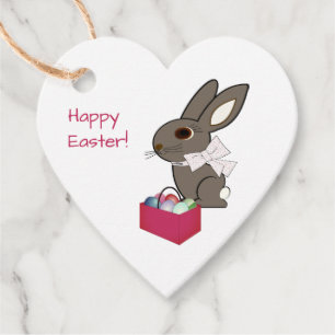 Happy Easter Heart Shaped Gift Tags