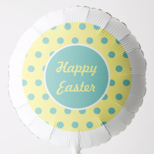 Happy Easter Helium Balloon (Pastel Yellow & Aqua)