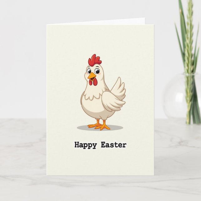 Happy Easter Hen Holiday Card (Front)