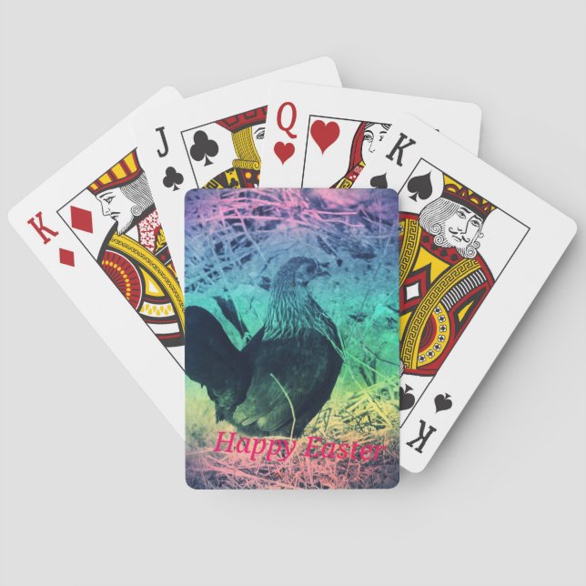 Happy Easter Hen Poker Cards (Back)