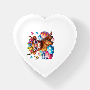 Happy Easter Highland Cow Heifer Easter Day Farmer Paperweight