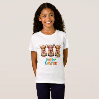 Happy Easter Highland Cows – Cute Farmhouse T-Shirt