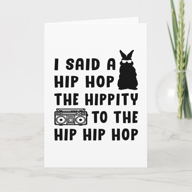Happy Easter Hip Hop Bunny Easter Funny Gift Idea Card (Front)