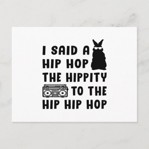 Happy Easter Hip Hop Bunny Easter Funny Gift Idea Postcard