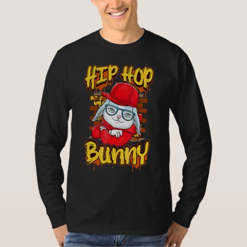 Happy Easter Hip Hop Bunny Rabbit With Glasses T_Shirt
