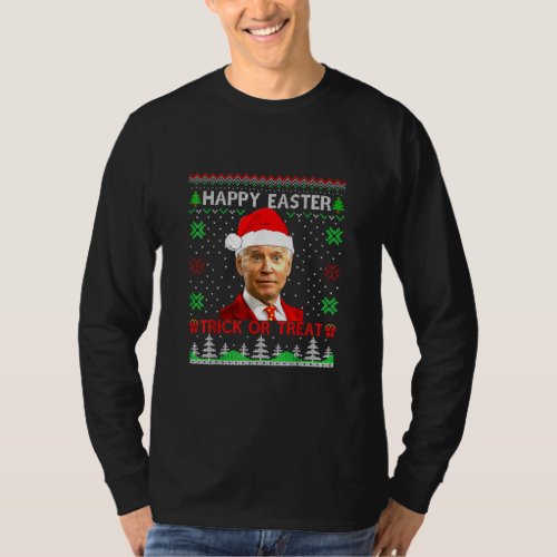 Happy Easter Hlw Funny Joe Biden Christmas Ugly  T_Shirt