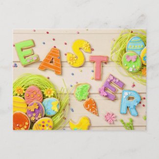 happy easter holiday postcard