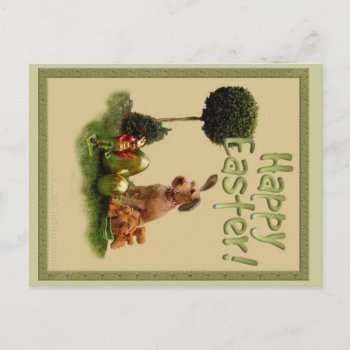 Happy Easter Holiday Postcard by mein_irish_terrier at Zazzle